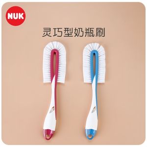 NUK Baby Bottle Brush Teat Cleaner 360 Degree Rotatable Dual Purpose Milk Bottle And Teat Cleaning Tool for Infants And Toddlers