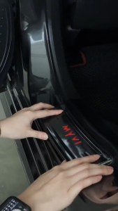 Carbon Fiber Side Sill Plate PROTON IRIZ Premium Stainless Steel Car Door Step Sticker Protector