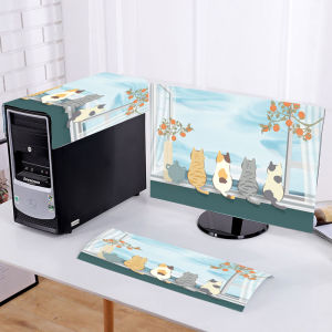 Dustproof Cover for Desktop Computer 27 Inch Monitor Full Wrap Protective Shield Cute Home Cover Cloth New Model Simple Modern Style