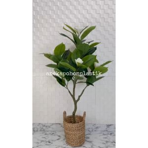 Tanaman Artificial Pohon Hias Magnolia Latex Cover Eceng Gondok Handle Dekorasi Pajangan Ruang Tamu Aesthetic