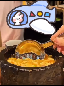 Kitchen Tableware 304 Stainless Steel Short Handle Large Round Spoon Big Head Soup Spoon Dividing Spoon Rice Noodle Spoon