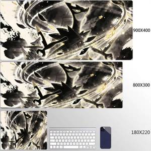 Bandai | Anime Gaming Mousepad Đế Cao Su Chống Trơn Trượt Charizard Để Bàn Thảm Khâu Viền Cho Máy Tính Laptop P-Pokemon Mực Rửa Thiết Kế