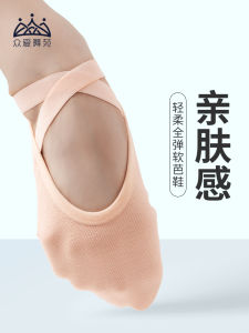 Zhongai Dance Garden Stretch Cloth Dance Shoes Women Soft Bottom Flesh Color Practice Shoes Professional Cat Claw Shoes Adult Ballet Body Shoes