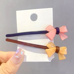 Sweet Butterfly Knot Acrylic Hair Clip Edge Clip Bangs Clamp Hair Accessories Headwear Fresh out Fashion Jewelry