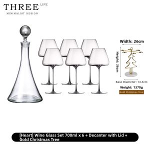 THREE LIFE | Italian Crystal Glass Decanter with Lid