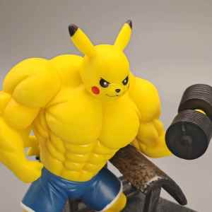 LIWAN | Anime Creative Muscle Pikachu Charmander Squirtle Boxed Model Figure
