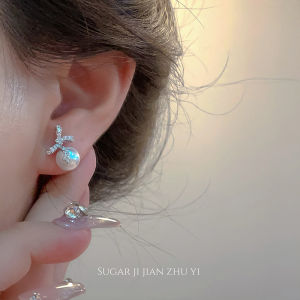 Unique Butterfly Knot Pearl Stud Earrings Womens Fashion Jewelry Zirconia Alloy Silver Plated Gold Plated Korean Style