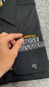 WOLV Kemeja Pria Workshirt Kemeja Kerja Navy