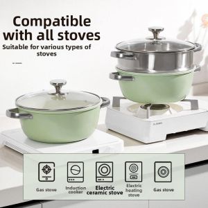 Non-stick Ceramic Green Pot Multipurpose Cooking