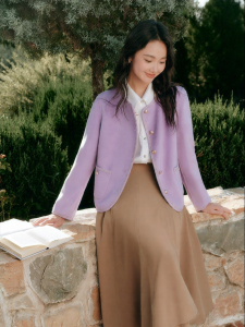 Koradior | Stylish Elegant Wool Short Coat Womens Wear