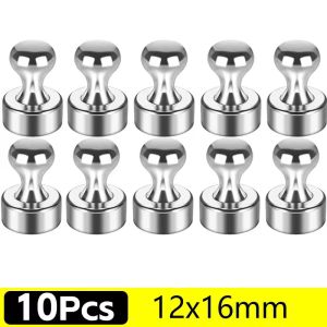 10PCS Strong Magnetic Hooks Multi-Purpose Storage Heavy Duty Magnet Hooks Push Pin for Home Kitchen Key Storage Bathroom Hangers