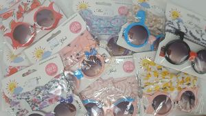 Bando Bayi Perempuan Korea - Set 2in1 Bandana & Kacamata Fashion Import AK40 - Bahan Katun & Plastik, Gaya Korean Style, Ukuran 13x14cm (Adjustable) - Cocok untuk Usia 6 Bulan sampai 3 Tahun (1 Set)