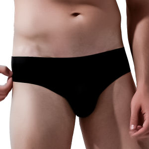 Mens Ice Silk Ultra-Thin Briefs Breathable Seamless Shorts Transparent Bottoms Comfortable Underwear for Young Men