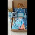 Hampers Al Quran  FREE Custom Nama  Set Box Muslim FREE Sajadah Hijab Tasbih Mutiara BLUE SERIES. 
