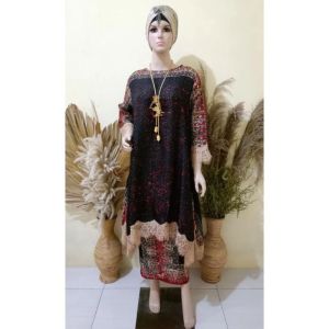 Modeluv - Set Rok Lily | Set Rok Batik Viscose Sutra Premium Renda Lace