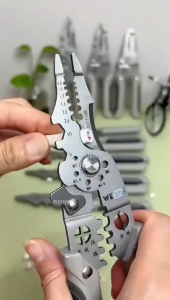 Multifunctional Electrical Pliers Heavy Duty Wire Stripper Cutter Crimper Professional Steel Needle Nose Combination Pliers Electricians Splitting & Winding Tool