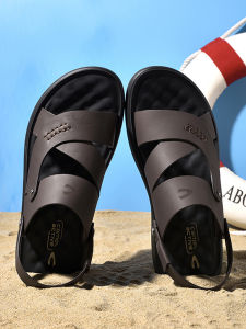 Camel Active Mens Summer New Genuine Leather Outdoor Driving Sandals Beach Shoes Casual Sporty Breathable Slip-On Thick Bottom