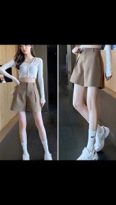กางเกงขาสั้นเอวสูง ทรงสวย สีพื้น กางเกงเเฟชั่นผู้หญิง สไตล์เกาหลีเรียบง่ายCiCi#027 - จัดส่งเร็ว