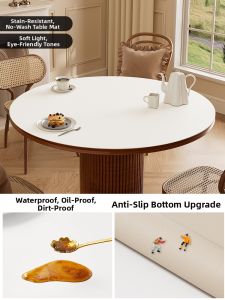 Luxury Waterproof Oil-Resistant Heat-Insulating Circular Tablecloth