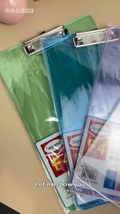 2Pcs Plastic Clipboard Long Clear Colored Clip Boards with Ruler Measurement Plastic Folder Paper Document Organizer 23x35CM