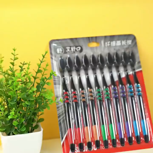 10pcs Toothbrush for Adult Soft Bamboo Charcoal Tooth Brush Deep Clean Adult Antibacterial Gingival Protecting Nano Toothbrush