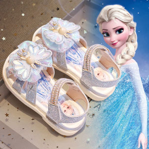 Princess Crystal Hollow out Sandals for Girls Summer New Style Childrens Beach Shoes Slip-On Anti-Slip Rubber Sole Girls Sandals