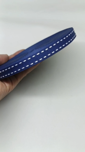 Tali Webbing Lanyard Bintik Halus Lebar 1 cm Warna Biru Navy Dongker Garis Putus - Putus Putih Harga Per Rol isi 19 Meter