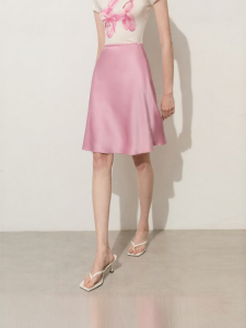 D-PLAY | Elegant Pink Mermaid Satin Skirt
