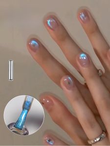 MONLEYTA | Blue Tear Cat Eye Nail Polish Gel Summer Nude Flashing New 2025 High End Long Lasting Base Coat Seal Layer Set Manityta