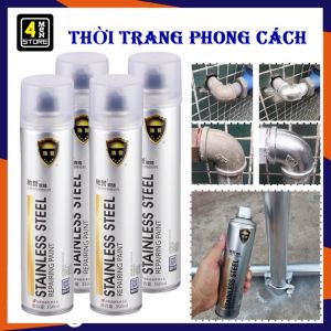 Sơn Bạc Mạ Crom Chống Rỉ Sét Ố Vàng - Sơn Xịt Mạ Chrome Sáng Bóng 350ml - Chai Sơn Mạ Siêu Bóng Sơn xe SƠN MỐI HÀN INOX 350ML