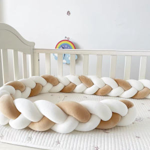 Baby Bed Bumper Crib Anticollision Newborn Protection Knot Braid Pillow Cushion Cot Protector Crib Bedding Set 1M/2M3M/4M