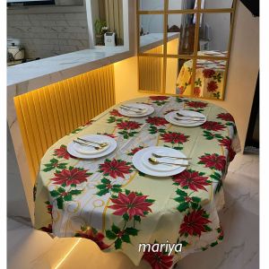 Christmas Table Cloth Washable 4/6/8 Seater Rectangular
