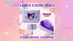 [Direct from Japan] Stock SG: 100% Original Sanrio Kuromi Super Spacious Roomy Cute Everyday Pouch