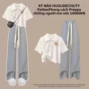 Bộ Đồ Polo Cổ Polo Mùa Hè Rộng Rãi Cho Học Sinh Trung Học Cơ Sở Bộ Đồ Hai Mảnh Thời Trang Thường Ngày Cho Bé Gái