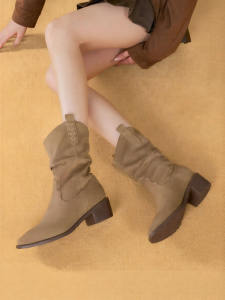 Josiny | Winter Fleece Western Style Short Boots