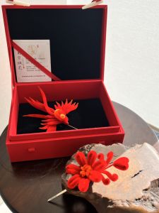 Handmade Velvet Flower Bridal Headwear Original Design Wedding Celebration Brooch Pin Hairpin Traditional Chinese Style New Bride