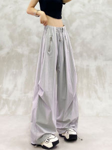 High Waist Wide Leg Casual Pants Womens Summer New Style Sporty Loose Fit Slimming Straight Tube Pants Quick Dry Thin Design