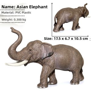 Realistic Solid African Elephant Animal Toy Model
