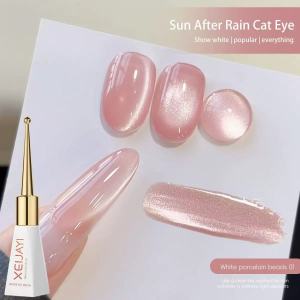 XEIJAYI 10ml Glass Bead Cat Eye Magnetic Gel Nail Polish Holographic Pink Varnish for Nail Art Uv Nail Gel Polish for Manicure