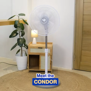 Astron Condor 16" Minimalist Stand Fan (Grey) | Powerful