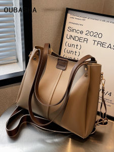 Large Capacity Womens Crossbody Bag 2025 New Style British Style PU Leather Soft Surface Zipper Closure Solid Color Tote Bag