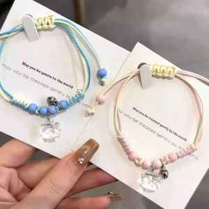 DAIMEISHU Vòng tay nhân vật hoạt hình dễ thương cho các cặp vợ chồng có dây thừng bện thủ công