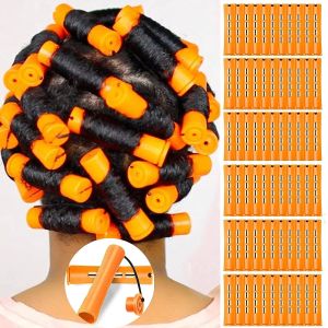 10pcs ผมเย็น Roller Heatless Curling Curlers ผม Heatless Curling Rods Magic Hair Curlers ไม่มีคลื่นความร้อน CURLY Perm Rods