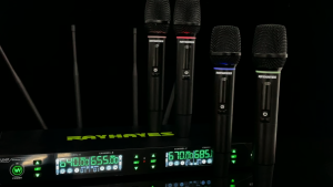 RAYHAYES 4 Channel UHF Wireless Microphone System for Singing Karaoke performance Christmas Party