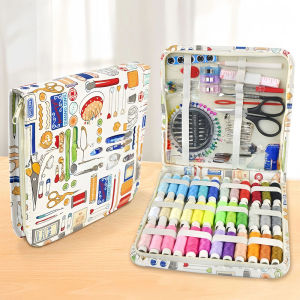 168/170pcs Sewing Kit Threads Needles Scissors Tape Measure Buttons for Year-Round Craft DIY Embroidery Handwork Sewing Tool Set