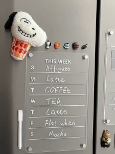 Refrigerator Message Board Clear Acrylic Magnetic Fridge Calendar note Reusable Board 冰箱留言板