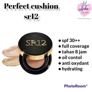 CUSHION GLOWING TAHAN LAMA WATERPROOF PERFECT CUSHION SR12 NATURAL & IVORY alas bedak untuk rias pengantin cushion make up bedak basah ber spf 30++