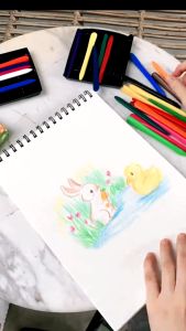 CRAYON Set Aimilo Krayon Plastik 12/24 Warna Crayon Anti Air Anti Patah Krayon Tidak Beracun