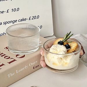 Ins Style Glass Cup - High-Quality Ice Cream Yogurt Dessert and Pudding Bowl for Women - Perfect for Summer and Home Use