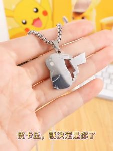 🔥 Ready Stock 🔥 ZGO x Pokémon Pikachu Joint Boy Necklace Mens Trendy Titanium Steel Pendant Accessories Birthday Gift